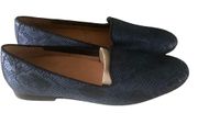 Willa women’s sleek leather casual slip on loafer dark blue leather sz 11