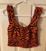 tiger print crop top