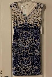 NWT Maggy London Beige and Navy Dress - Size 2