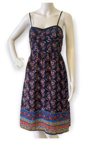 Paisley & Floral Print Ruched Bodycon Dress