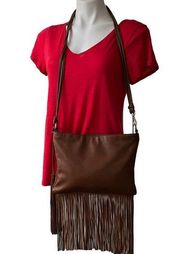 The Limited Suede Fringe Crossbody Shoulder Bag