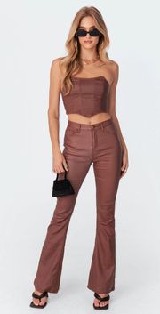 Luna Faux Leather Flare Jeans