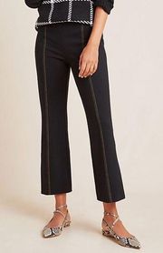 Anthropologie The Essential Cropped Flare Black Pull On Leggings Pants