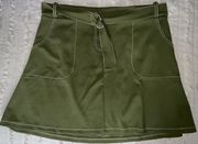 Olive Belted Skirt