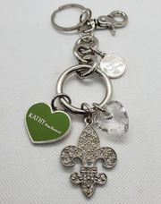 Kathy Van Zeeland Silver & Green Keychain