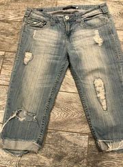 Vigoss capri Denim Jeans 5 Back Flap Pockets Crop