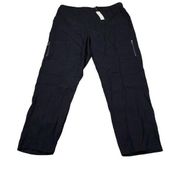 Chico's 3T Pull On Relaxed Cargo Ankle Pants Black Comfort US Size 16 Tall