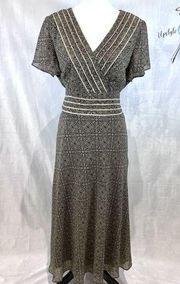 Karin Stevens vintage 90’s pleated maxi dress size 12