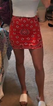 Red Bandana Bodycon Skirt