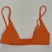 NWOT Zaful Ribbed O-ring String Bikini Swimsuit Top (orange) - Small