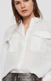 All Saints Rye Cotton Button Down Long Sleeve Oversized Shirt