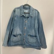 Size XXL Women's Button Denim Barn Pocketed Jean Jacket