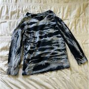 Gray Saks Fifth Avenue size S long sleeve tie dye inkblot sweatshirt print