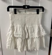 White Mini Flowy Skirt