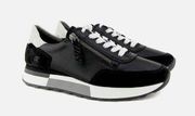 Paul Green • Judy Sneaker 5069 black leather suede Super Soft trainer zip laceup