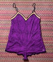 PURPLE CHEETAH LINGERIE PLAY SUIT ROMPER