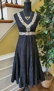 SUE WONG Nocturne Beaded Cocktail Dress Size 4