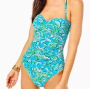 NWT  Flamenco Swimsuit Size 14 in Cumulus Blue Chic Magnet