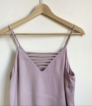 Socialite Banded V-Neckline Silky Cami Small Lilac