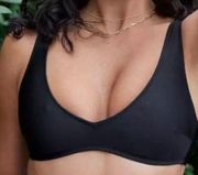 NWT Aerie Voop Plunge Bikini Top Black XS NWT IN PACKAGING