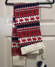 Little Blue House drawstring Fair Isle legging woman sleep loungewear pant Sz L