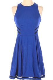 Royal blue with black crotched lace fit and flare dress size medium