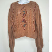 LoveShackFancy Cable Knit Chunky Knit Sweater SIZE S