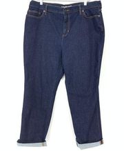 Lands' End Jeans Women Size 18 Petite High-Rise Straight Leg Blue