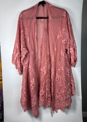 Plus Size Desert Sand Lace Kimono