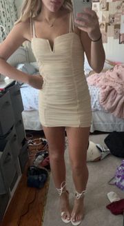 Beige Mini Dress