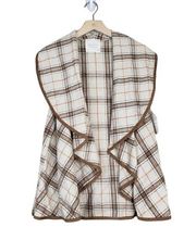 altar'd state Womens S Open Front Plaid Vest NEW