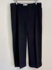 Chico’s Women’s Cuffed Hem Trouser Pant Black Size Large FLAW