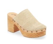 Claudia Crochet Studded Leather Clogs Beige Size 39