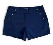 White House Black Market Shorts Navy Blue Button Size 8 Cute Summer Shorts