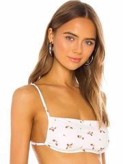 WeWoreWhat Cream Floral Leigh Bikini Top