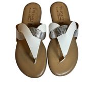 Tuscany by Easy Street Women's Abriana Sandals White Silver Size 7.5 New