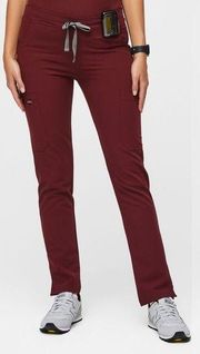 Figs Scrubs Yola Skinny Pant Small Petite Burgundy