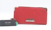 Nicole by Nicole Miller Franny Zip Around Wallet Large Red Faux Leather NWT