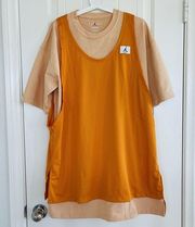 Womens Jordan Essentials T Shirt Layered Oversized Dress Crew Neck NWT