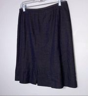 Le Suit Black Lightweight Denim Slit Skirt 8