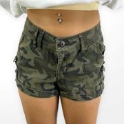 00s BONGO Vintage Green Camouflage Low Rise Shorts