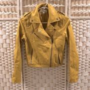 Charlotte Russe Faux Leather Mustard Yellow Jacket NWOT Size XS