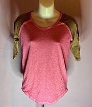 𝅺arizona Jean's Brown/Pink Short Sleeve Tee Size XS