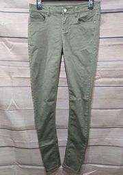 Love Fire Olive Green Mid-Rise Stretch Denim Women's Skinny Jeans Size 5