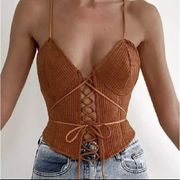 Women Vintage style Sexy Bandage Straps Crop Camisoles Tops Out Backless new