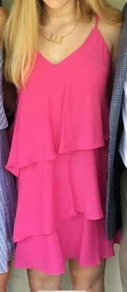 Do+Be pink ruffle dress size small! Perfect to throw on for summer! Gently worn