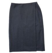 NWT MM. Lafleur Logan in Ink Blue Sharkskin Wool Blend Faux Wrap Pencil Skirt 6