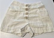 MNG Mango Womens White 4 Button Closure Casual Patch Pocket Linen Shorts Small