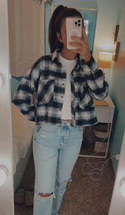 Cropped Navy Flannel