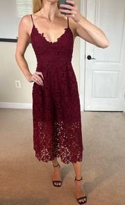 Lace A Line Midi Dress